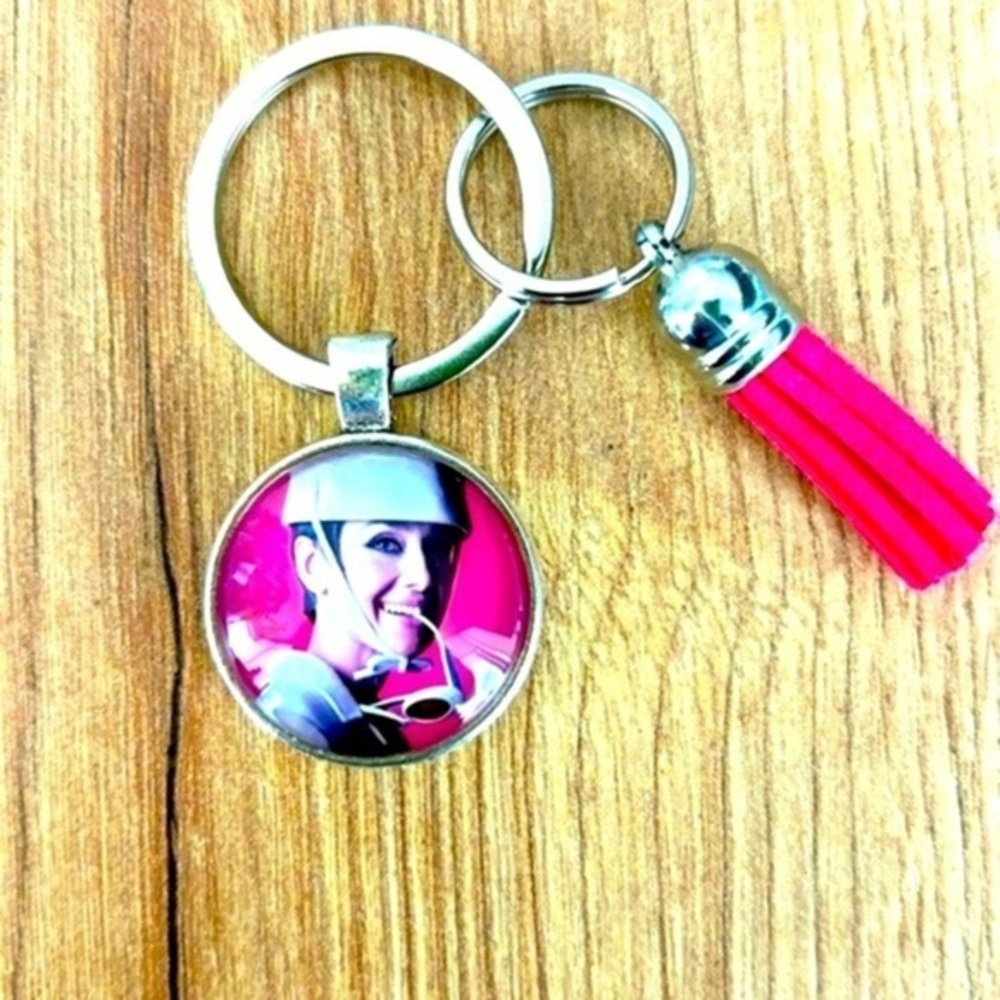Audrey Hepburn Tassel Keychain, Handmade, NWT